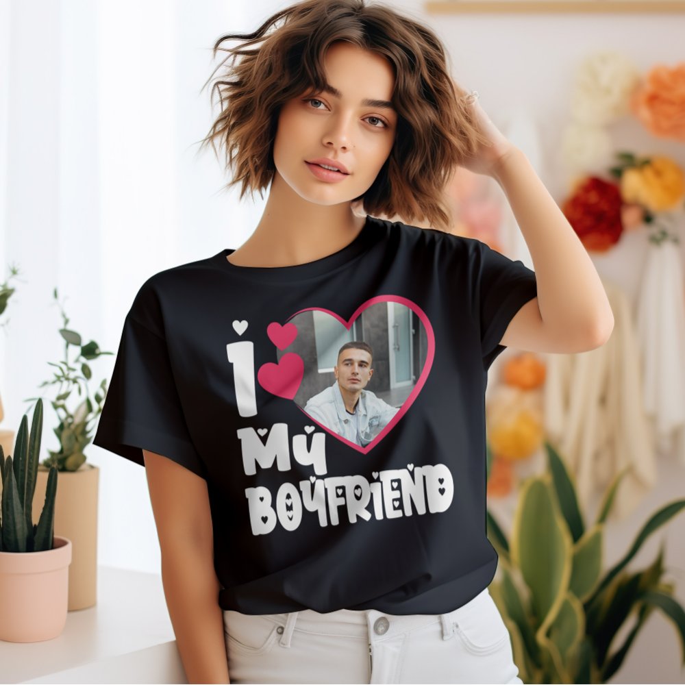 Creative Ways to Wear Your “I Love My Boyfriend” Personalized Photo T-Shirt